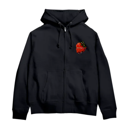 bloody strawberry hamster Zip Hoodie