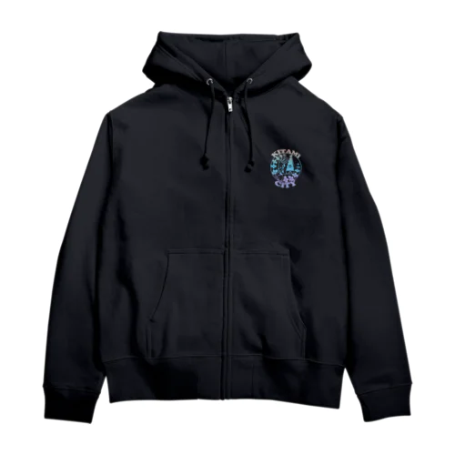 北見市イメージロゴデザイン　虹色 Zip Hoodie