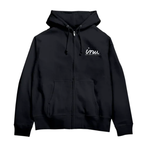 日本柴犬連盟　イヌロゴ白 Zip Hoodie