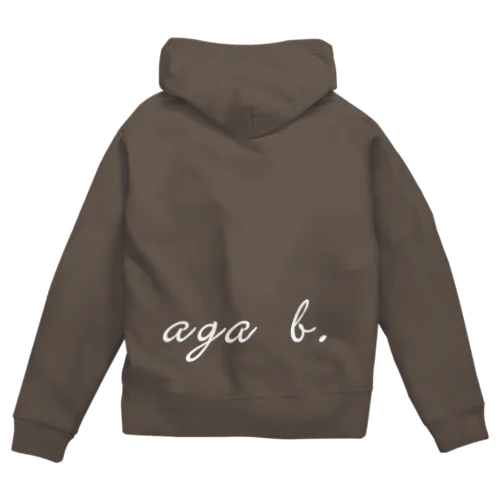 aga b.の白 ジップパーカー