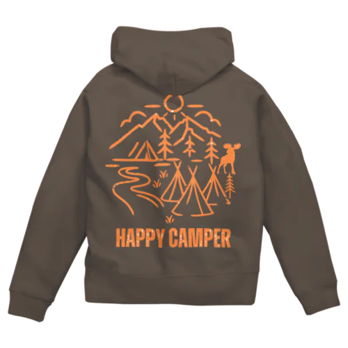 HAPPY CAMPER Zip Hoodie