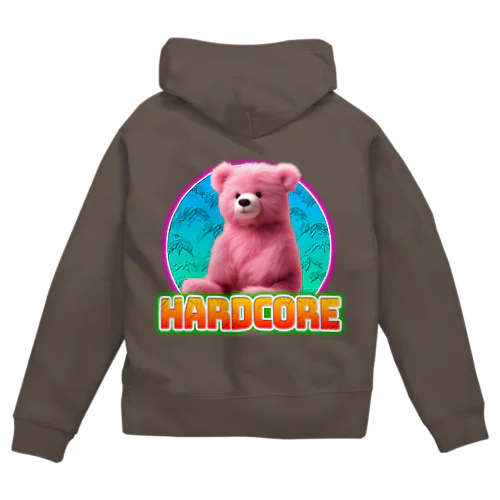 HARDCOREピンクのクマちゃん Zip Hoodie