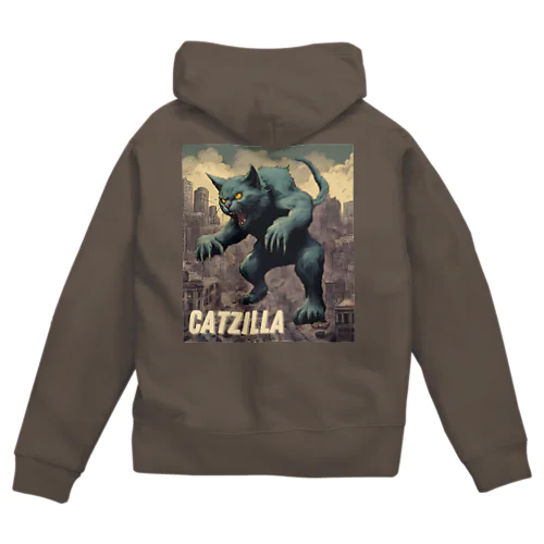 ゴジラになりたい猫 CATZILLA Zip Hoodie