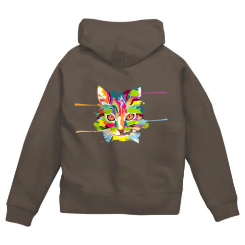 カラフル猫　パーカー Zip Hoodie