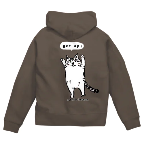 たちあがるねこ Zip Hoodie