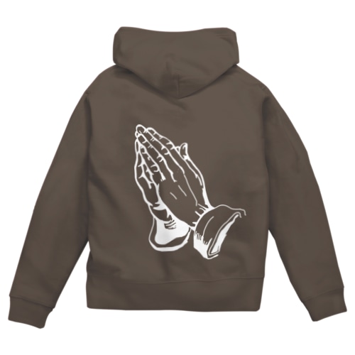 Praying Hands (wh) Zip Hoodie