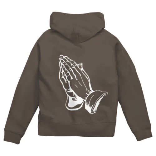 Praying Hands (wh) ジップパーカー