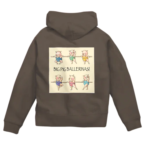 BAR  LESSON  PIGS：COLORED2 Zip Hoodie