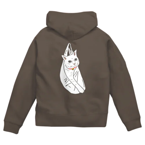 ビニール袋に入った猫 Zip Hoodie