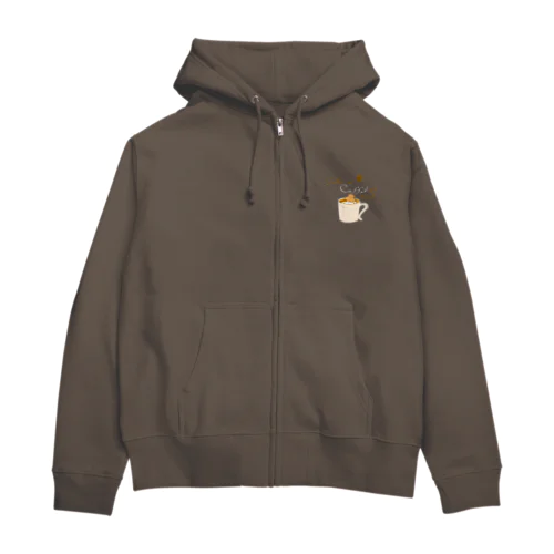 coffee time(コーヒー白字) Zip Hoodie