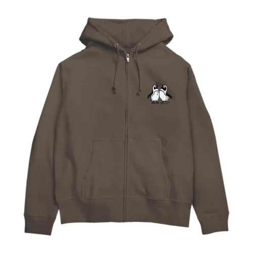 仲良く鳴き交わす🐧🐧 Zip Hoodie