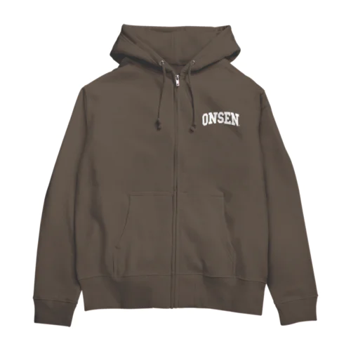 温泉大学（ホワイト） Zip Hoodie