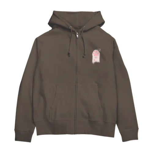 肉球ハイタッチ（もふもふバージョン） Zip Hoodie