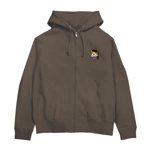 タピってる三十路ババア Zip Hoodie