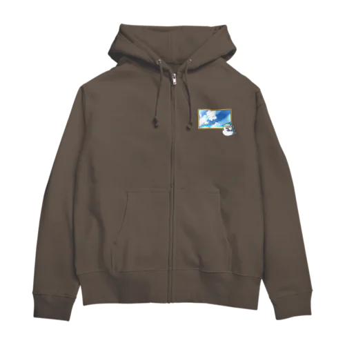 窓辺でブレイクぽっちゃりちょび髭ジンベエザメ Zip Hoodie