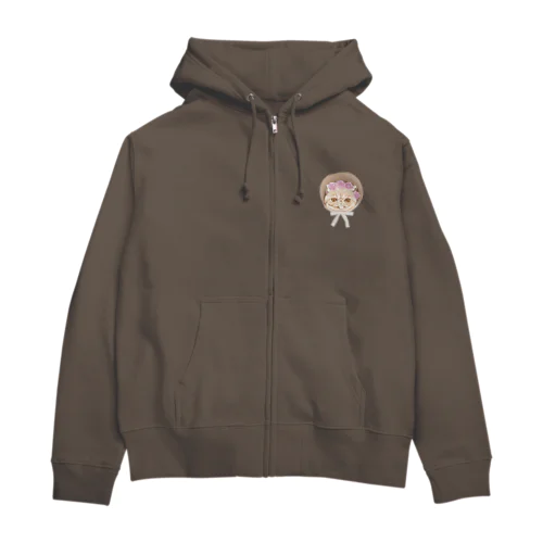 Exotic shorthair×ボンネット帽 Zip Hoodie