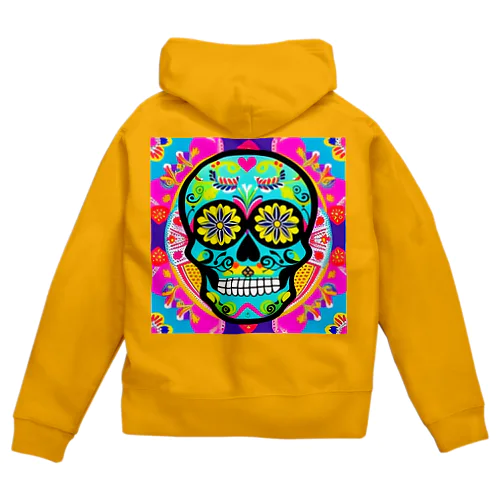 sugarskull ジップパーカー