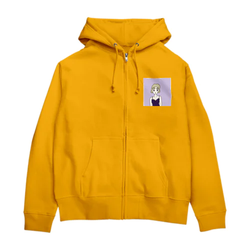 Ms. Blonde Short Hair Zip Hoodie