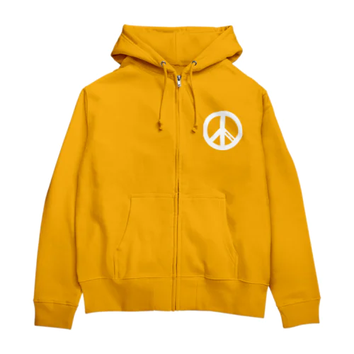 PRAY FOR PEACE ピースマーク ブラック Zip Hoodie