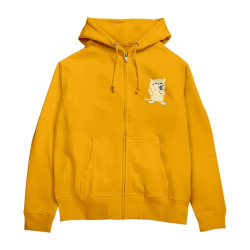 歌うネコ(帽子無) Zip Hoodie