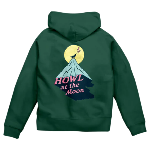 🌕月に吠える🐺（HOWL at the Moon） Zip Hoodie