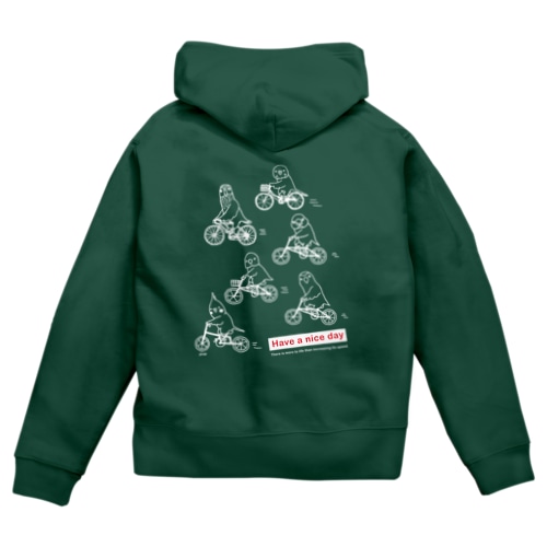 前みて、前！！（濃い色用） Zip Hoodie