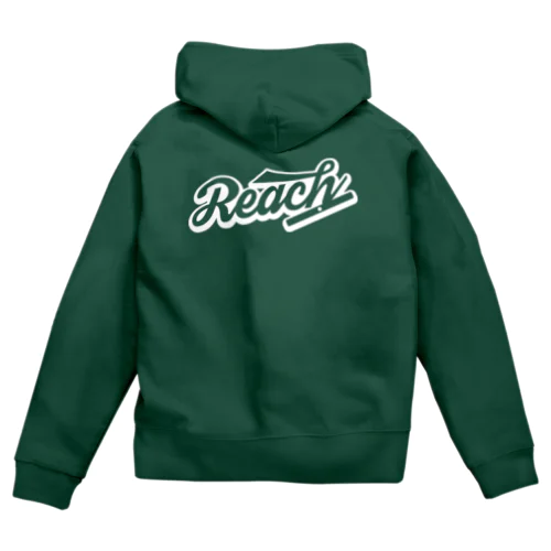 〈麻雀〉Reach with 千点棒（白ヌキ） Zip Hoodie