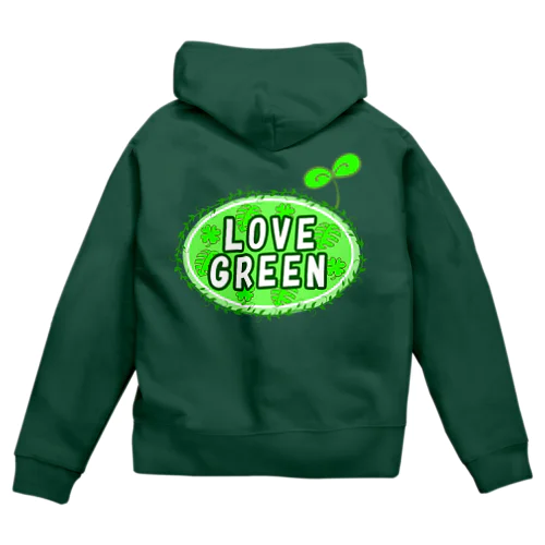 LOVE　GREEN　（ふたば） ジップパーカー