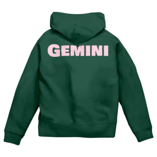 Gemini 双子座💘ピンク ジップパーカー