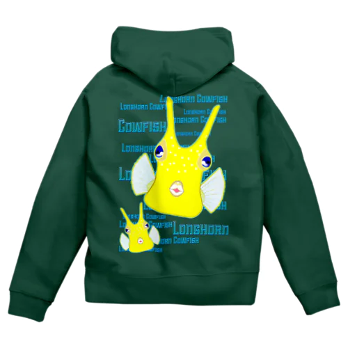 Longhorn Cowfish(コンゴウフグ)　バックプリント Zip Hoodie