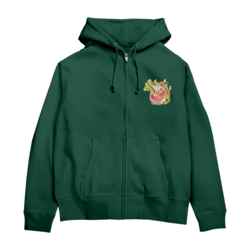 茶トラの茶太郎    冬 Zip Hoodie