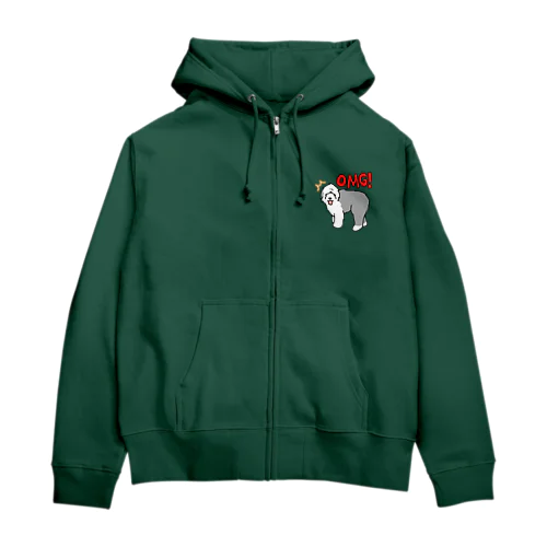 OMG Old English Sheepdog Zip Hoodie