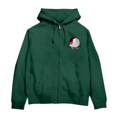 首をかしげる桜文鳥 Zip Hoodie