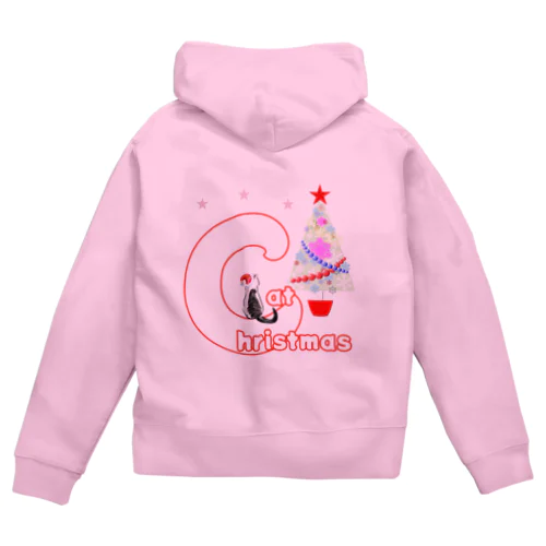 Cat Christmas Zip Hoodie