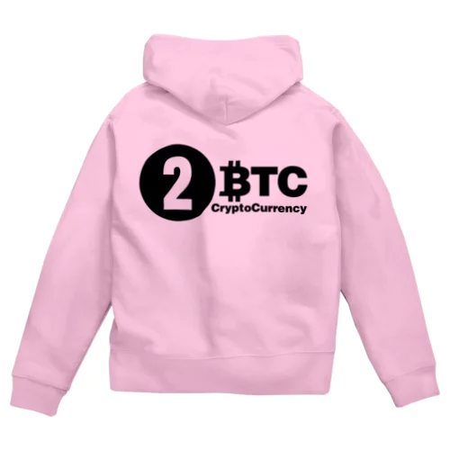 2BTC(Black-Logo) ジップパーカー