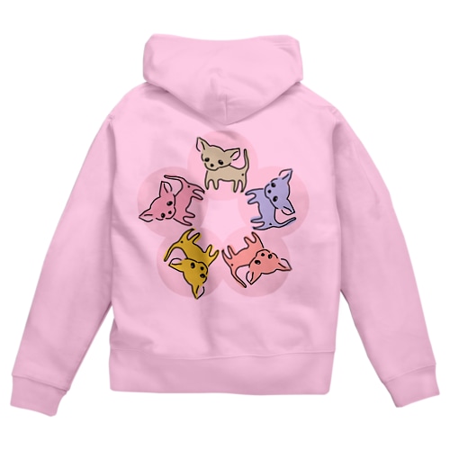 ゆるチワワ（フラワーサークル） Zip Hoodie