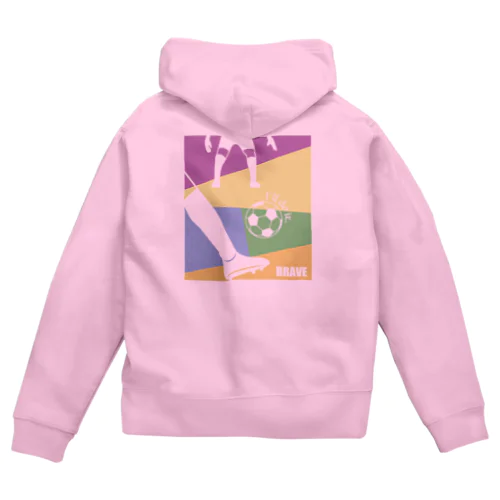 BRF1　サッカー　イラストカラー Zip Hoodie