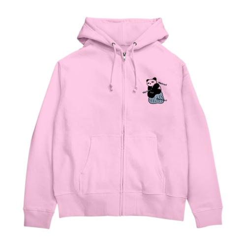 考えるパンダ Zip Hoodie