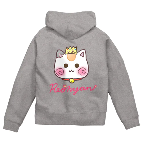 (ピンクロゴ)【顔だけのれぉにゃん】 Zip Hoodie