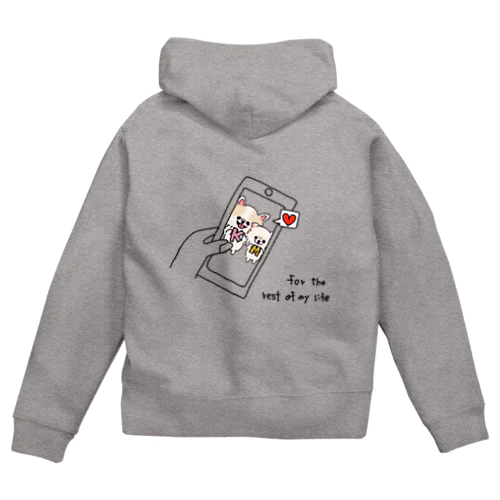 ゆるキャラTシャツ（きなこちゃん、かれピッピ） Zip Hoodie