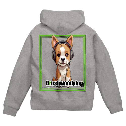 集まれ犬好き / Gathering Dog Lover (brushwood dog) ロングTシャツ、パーカーなど Zip Hoodie