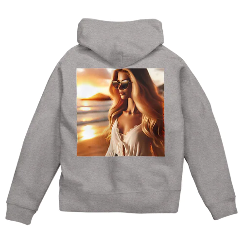 sunset beach Zip Hoodie