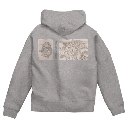 なかよしダックス（中ロゴ）CONYandNYNA Zip Hoodie