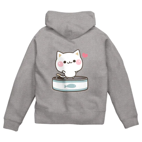 気づかいのできるネコ　さかな缶 Zip Hoodie