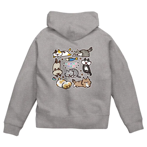 お昼寝にゃんこ Zip Hoodie