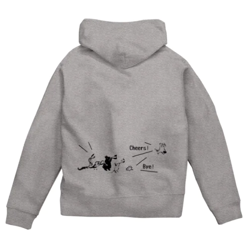 Bye!＆Cheers! Zip Hoodie
