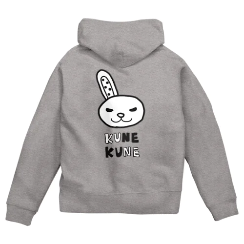 くろたまウサギ　クネクネTシャツ Zip Hoodie