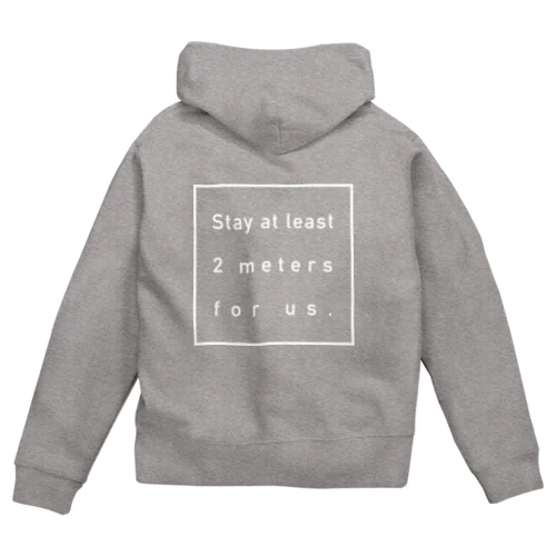 【白抜き文字】stay at 2m Zip Hoodie