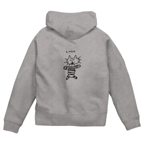 LULUねこ(透過Ｖｅｒ．) Zip Hoodie