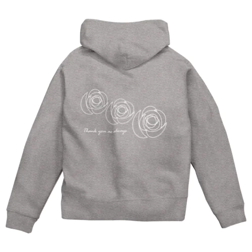 ばら、三つのバラの花 Zip Hoodie